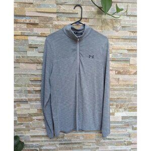 Under Armour Shirt Men Fitted 1/4 Zip Long Sleeve Athletic Large Comfort Knit Gr